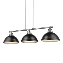 Golden 3602-3LP PW-BLK - Yep by Golden Lighting Duncan 3-light Island Light in Pewter and Matte Black shade